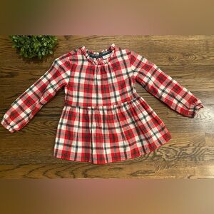 Cat& Jack Girls Plaid Peplum Top Sz 5